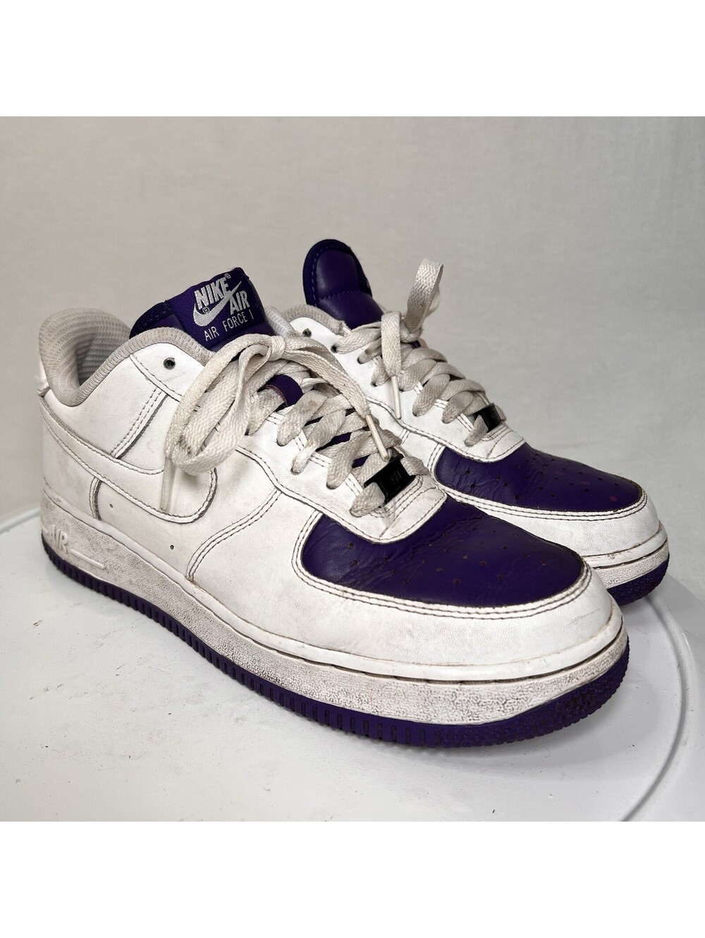 Nike Air Force 1 White Purple Shoes Nike ID Women’s Size 9.5 Pre Owned